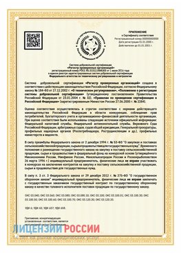 Приложение к сертификату для ИП Новоуральск Сертификат СТО 03.080.02033720.1-2020